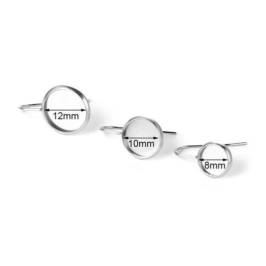 STS46 Open Bezel Hook Silver ( 2 pc ) PVD Plated