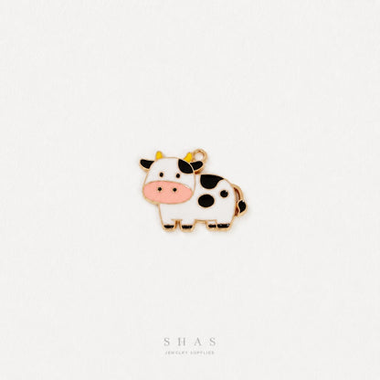 EC04A Kawaii Cow Enamel Charm ( 1 pc ) High Quality Shine
