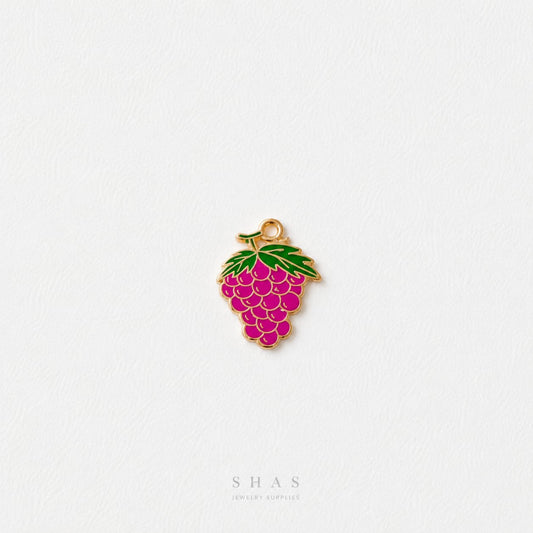 EC04D Grapes Enamel Charm ( 1 pc ) High Quality Shine