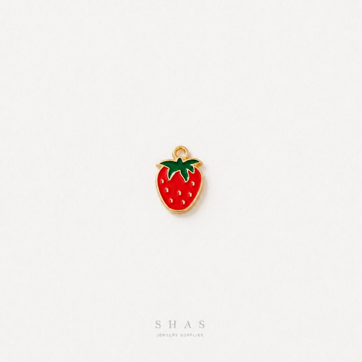 EC04K Strawberry Enamel Charm ( 1 pc ) High Quality Shine