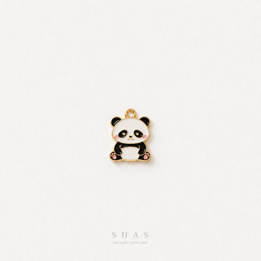 EC04R Panda Enamel Charm ( 1 pc ) High Quality Shine