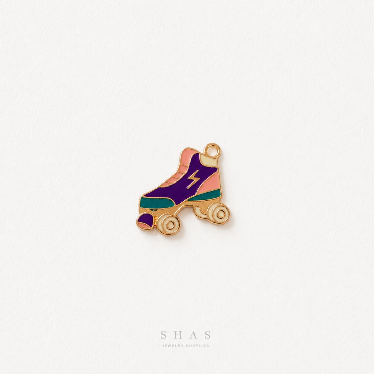 EC04X Purple Roller Skates Enamel Charm ( 1 pc ) High Quality Shine