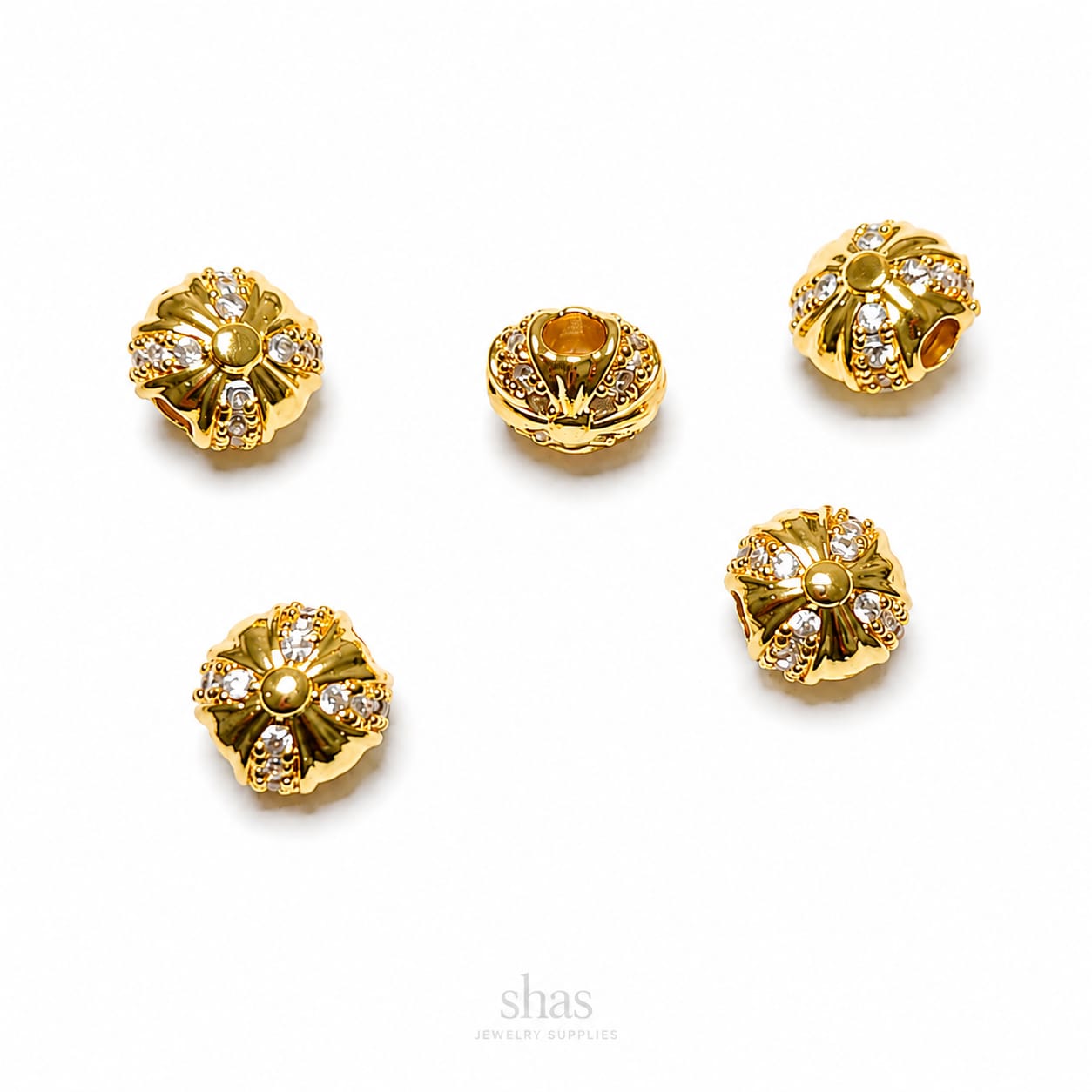 ZSP01D Small Rounded CZ Spacer Bead ( 1 pc )