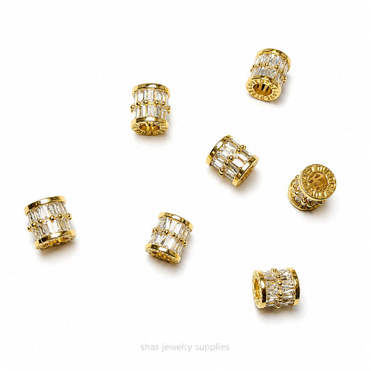 ZSP01J Dual Row CZ Spacer Bead ( 1 pc )