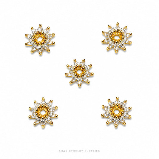 ZSP01B Lotus CZ Spacer Bead ( 1 pc )