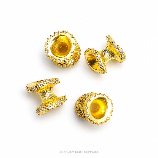 ZSP01L Wave CZ Spacer Bead ( 1 pc )