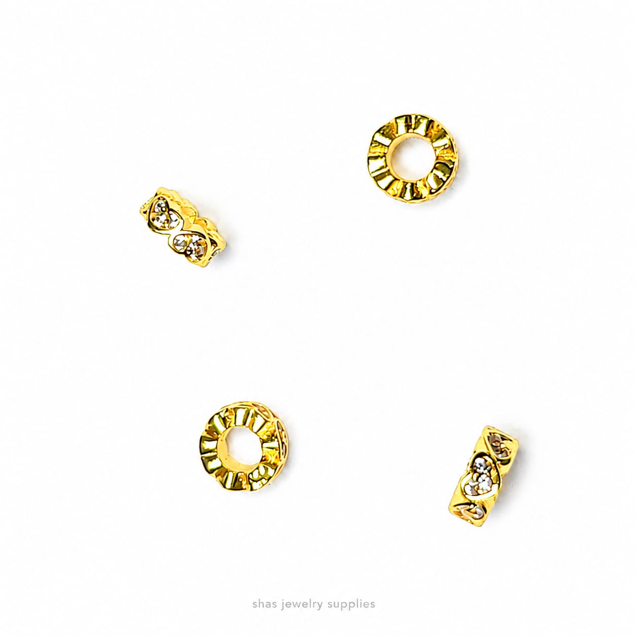 ZSP01P Dainty Hearts CZ Spacer Bead ( 1 pc )