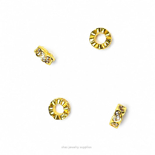 ZSP01P Dainty Hearts CZ Spacer Bead ( 1 pc )