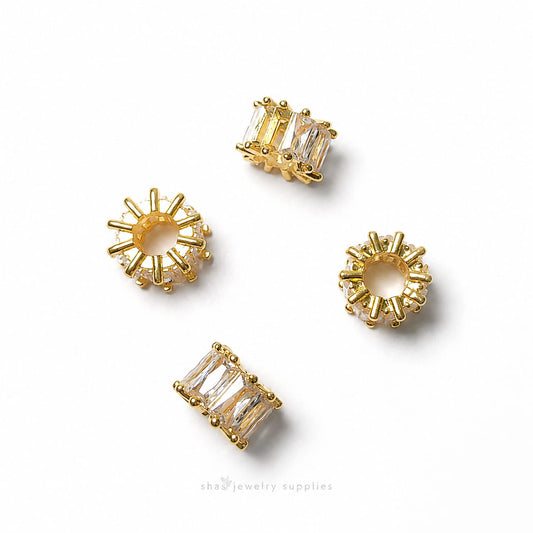 ZSP01S Large CZ Spacer Bead ( 1 pc )