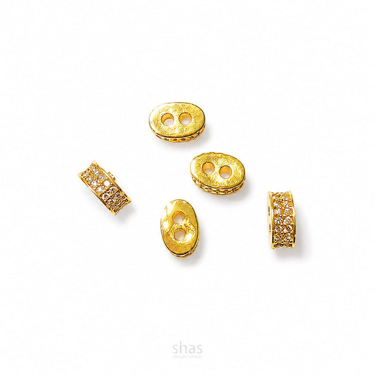 ZSP01V Oval Double Row CZ Spacer Bead ( 1 pc )