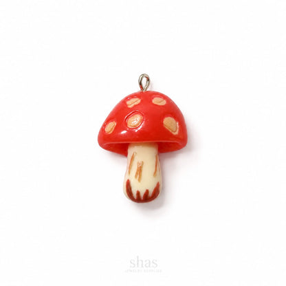 RM03T Orange Mushroom Resin Charm ( 1 PC )