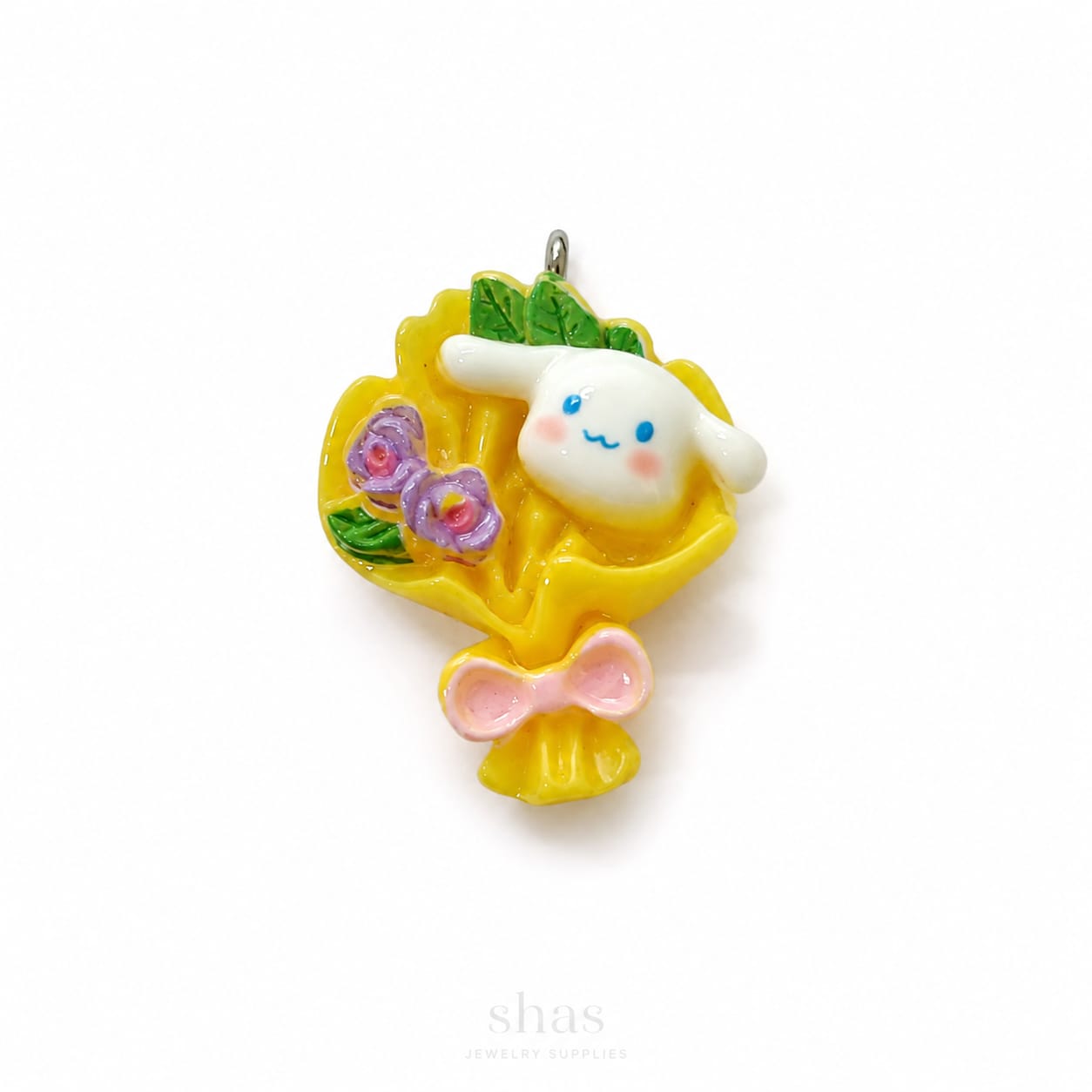 RM03E Cinnamon Dog Bouquet Resin Charm ( 1 PC )