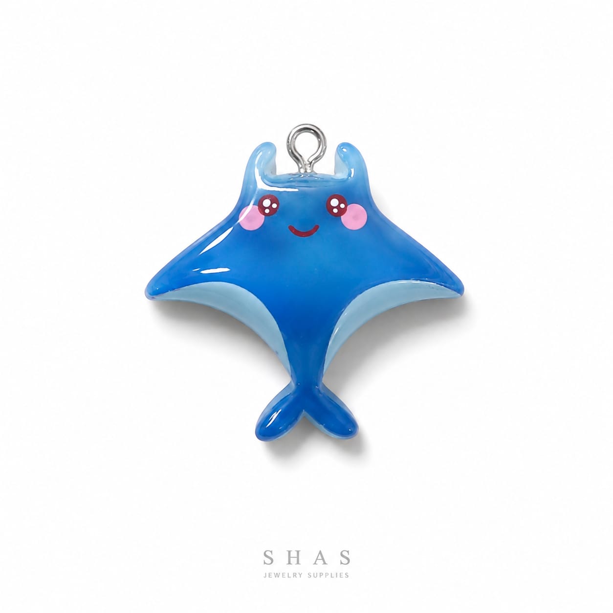 RM03C Kawaii Blue Fish Resin Charm ( 1 PC )