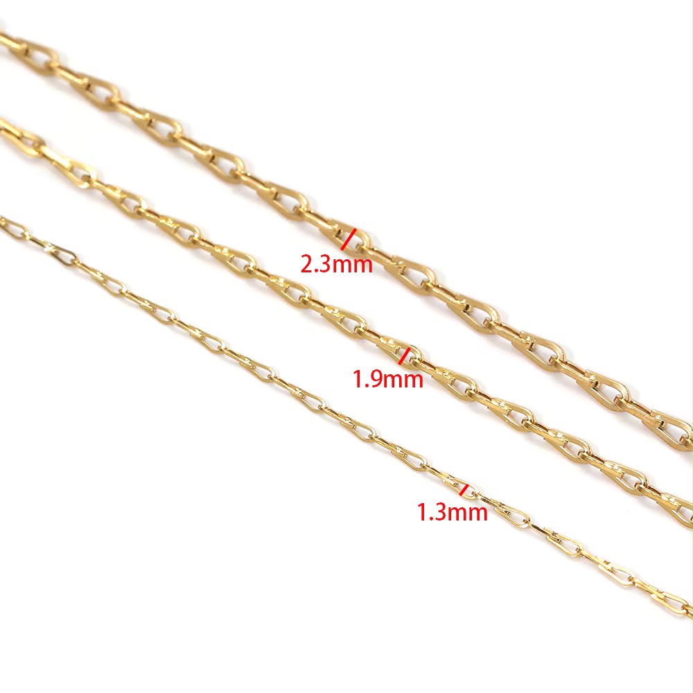 DIYS223 Thin Link Chain ( 1 feet ) 18k Gold PVD