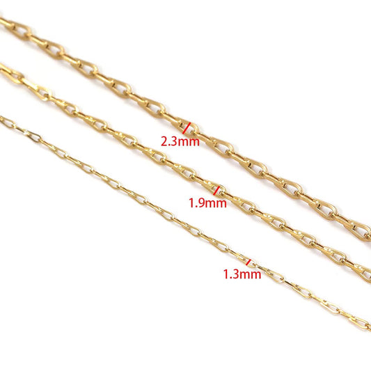 DIYS223 Thin Link Chain ( 1 feet ) 18k Gold PVD