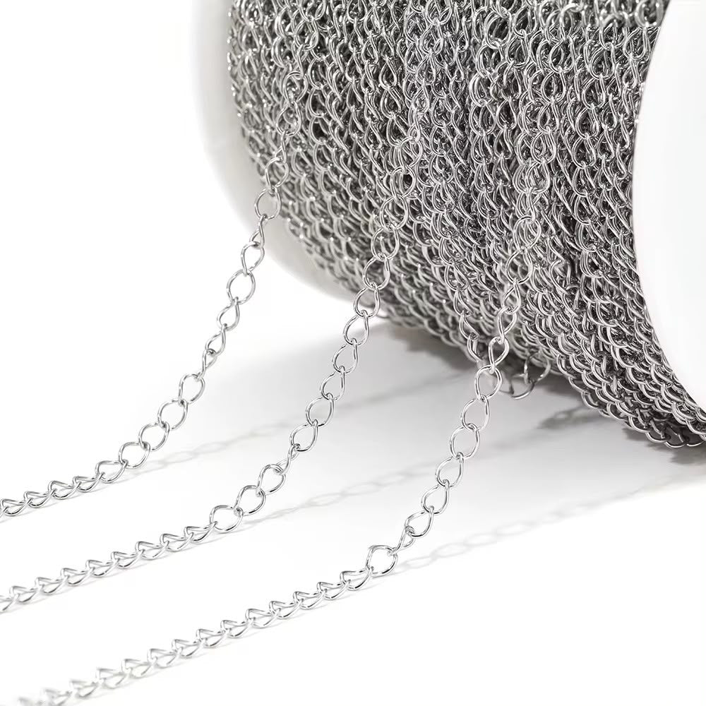 DIYS220 Oval Link Chain ( 1 feet ) Silver PVD