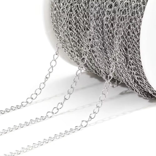 DIYS220 Oval Link Chain ( 1 feet ) Silver PVD