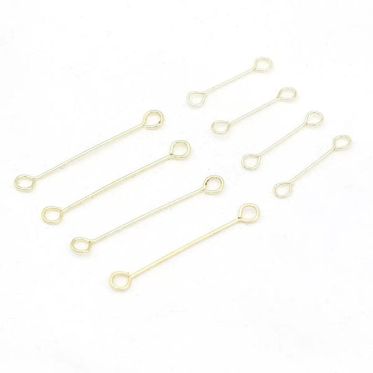 E14B05 Double Sided Eye Pin ( 1 pc ) 14k