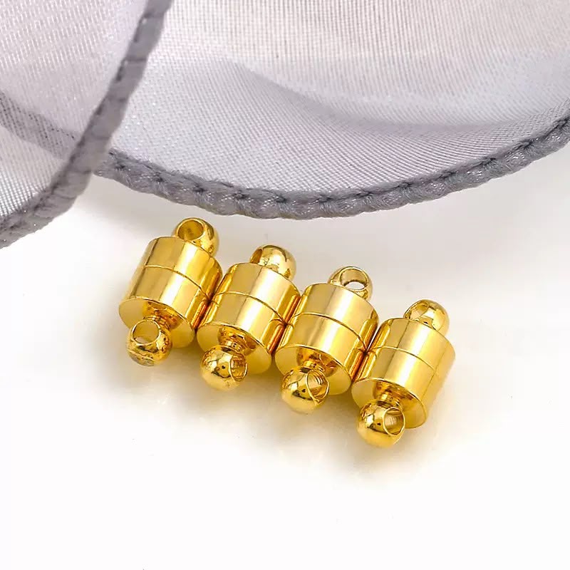 E18B06 Cylindrical Magnet Buckle Clasp ( 1 pc ) 18k