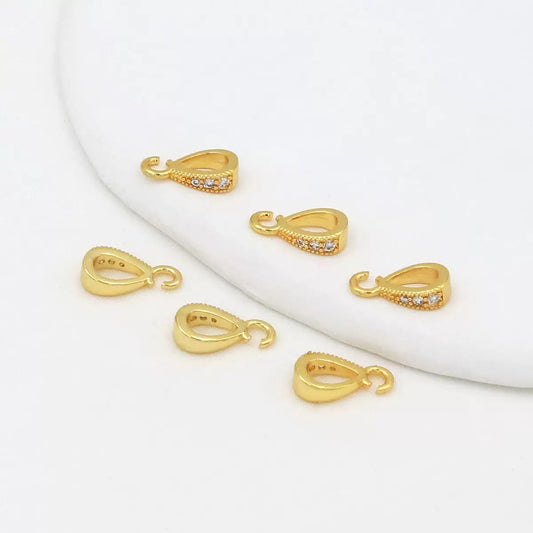 E18B14 Zircon Teardrop with Loop  ( 1 pc ) 18k
