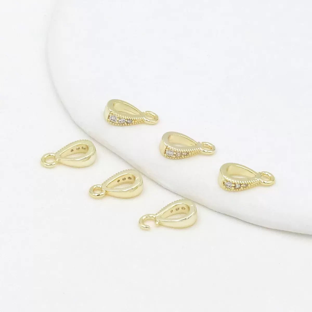 E14B14 Zircon Teardrop with Loop  ( 1 pc ) 14k