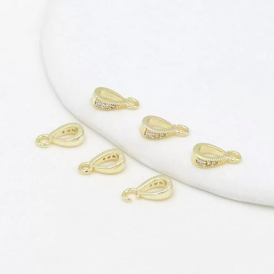 E14B14 Zircon Teardrop with Loop  ( 1 pc ) 14k