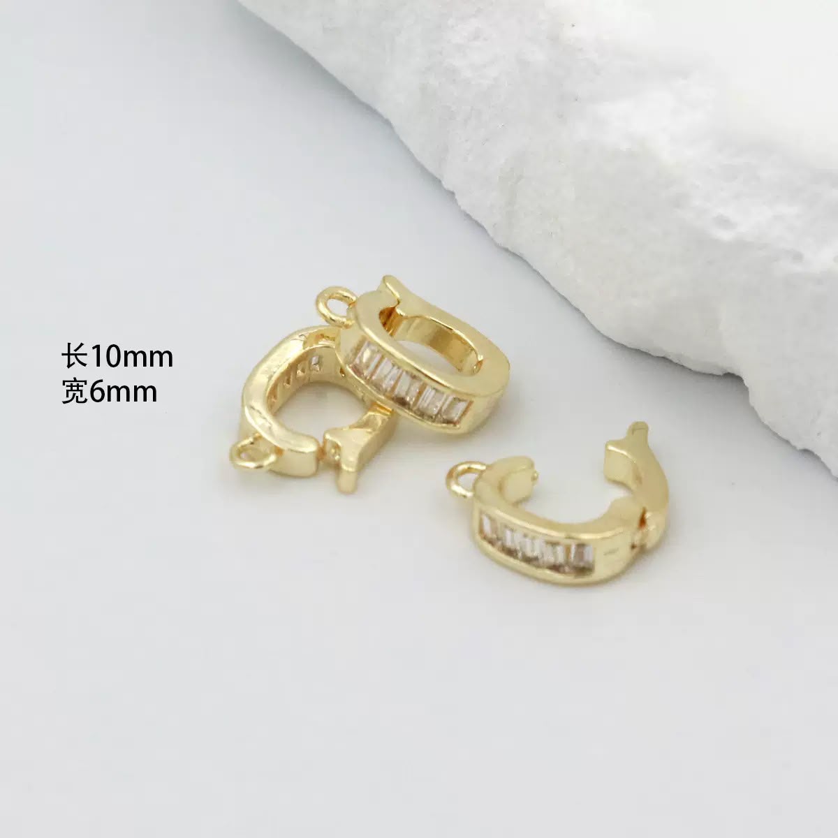 E14B15 Zircon Pendant Clasp with Loop  ( 1 pc ) 14k