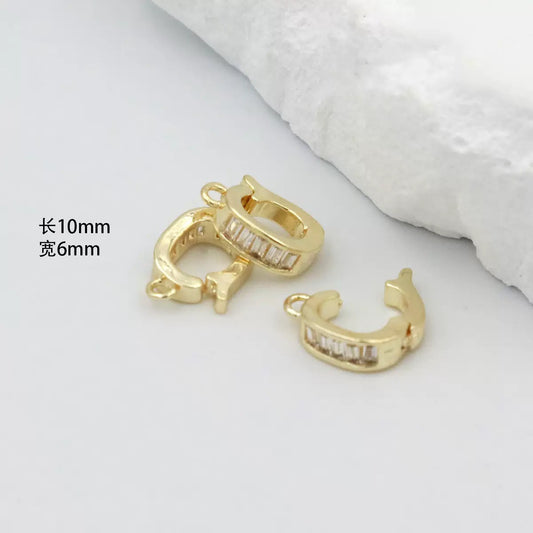 E14B15 Zircon Pendant Clasp with Loop  ( 1 pc ) 14k