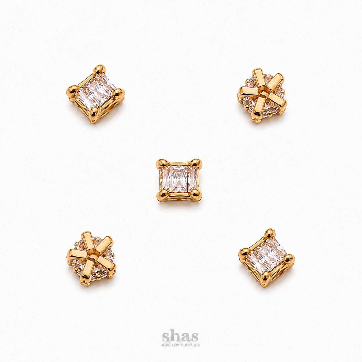 ZSP02N White Cubic CZ Spacer Bead ( 1 pc )