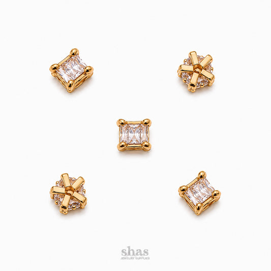 ZSP02N White Cubic CZ Spacer Bead ( 1 pc )