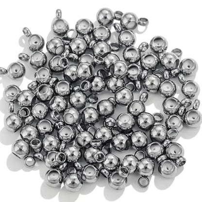 ES02 Round Silicone Positioning Bead Silver ( 1 pc ) PVD Plated