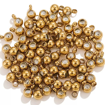 ES01 Round Silicone Positioning Bead 18k Gold ( 1 pc ) PVD Plated