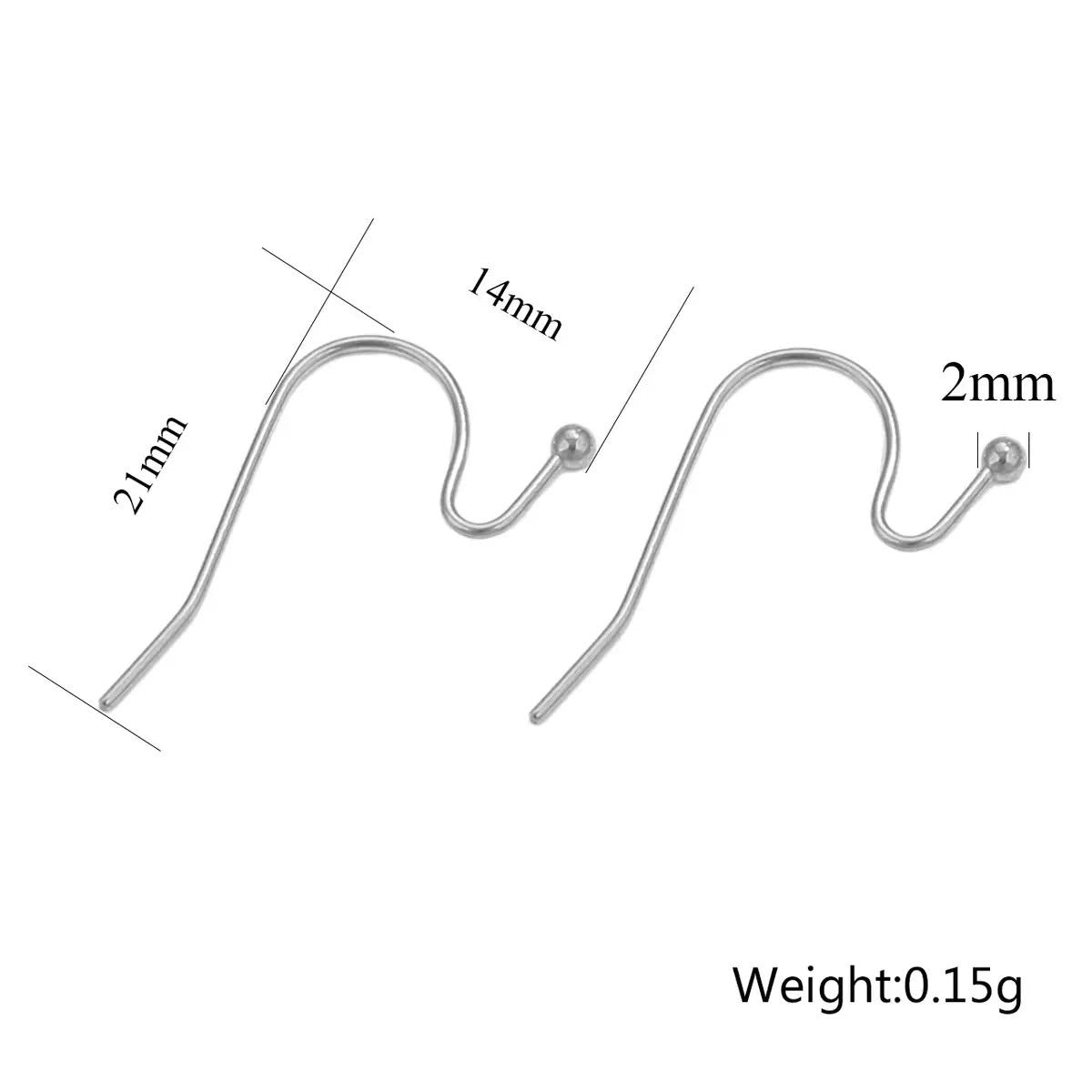 STS83 Ball Hook Silver ( 1 pair ) PVD Plated