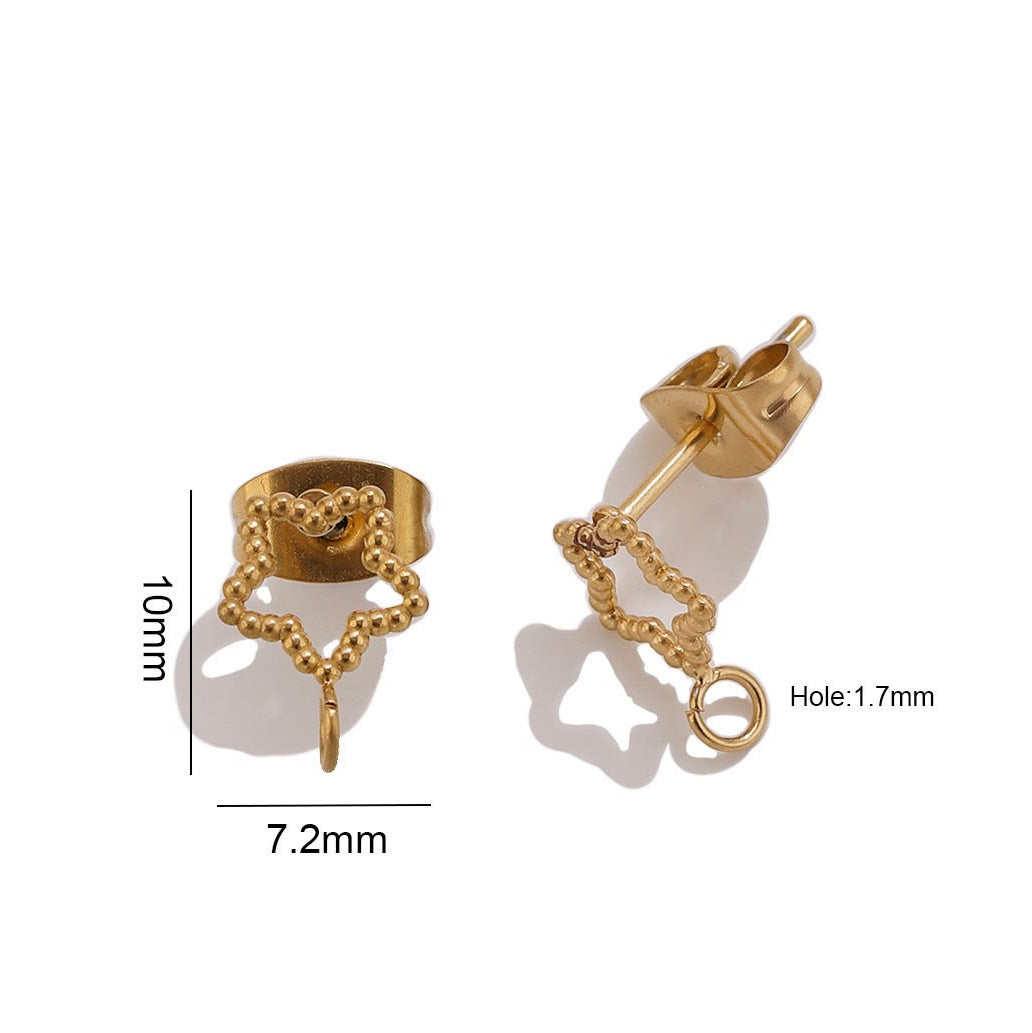 STS74 Star Hollow Stud 18k Gold  ( 1 pair ) PVD Plated