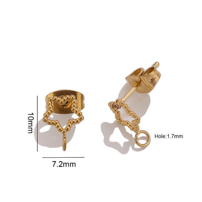 STS74 Star Hollow Stud 18k Gold  ( 1 pair ) PVD Plated