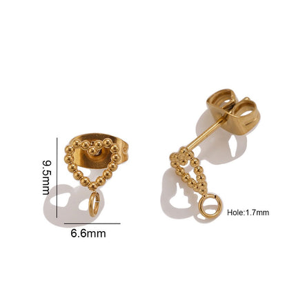 STS75 Heart Hollow Stud 18k Gold  ( 1 pair ) PVD Plated