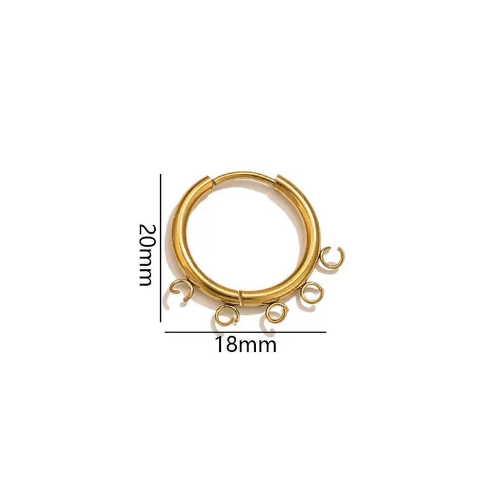STS67 Hoop With Loops Stud 18k Gold ( 1 pair ) PVD Plated