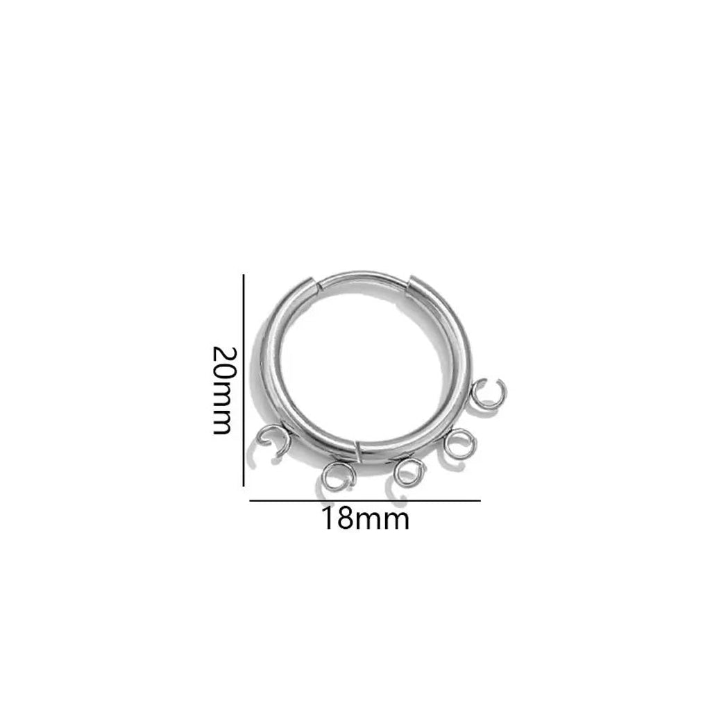STS68 Hoop With Loops Stud Silver ( 1 pair ) PVD Plated