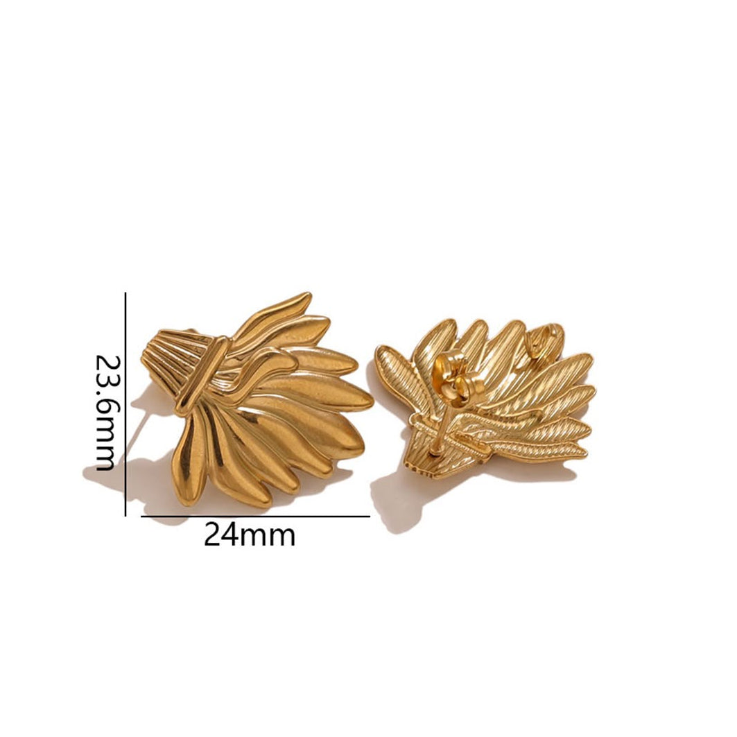 STS64 Plant Pot Stud 18k Gold ( 1 pair ) PVD Plated