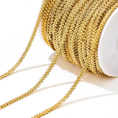 DIYS315 Chevron Bone chain 18k gold ( 1 feet )  PVD Plated