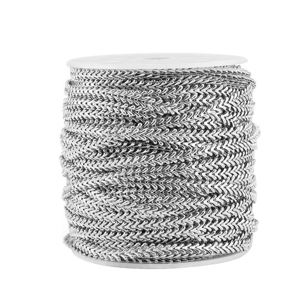 DIYS316 Chevron Bone chain silver ( 1 feet )  PVD Plated