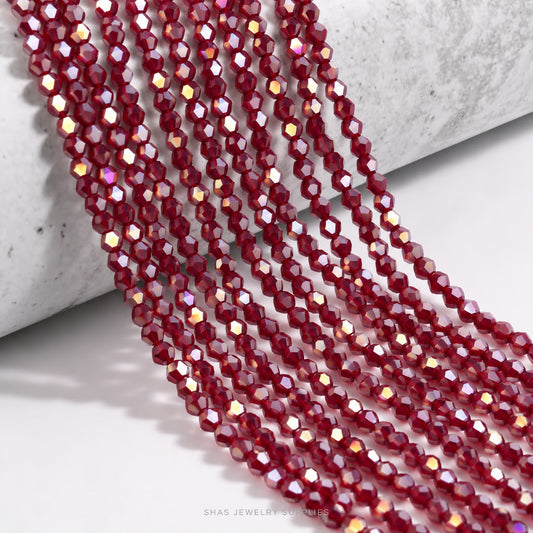 GB78A Burgundy Crystal Beads ( 1 pc ) AAA Quality