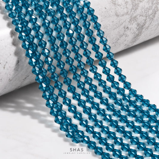 GB78F Teal Blue Crystal Beads ( 1 pc ) AAA Quality
