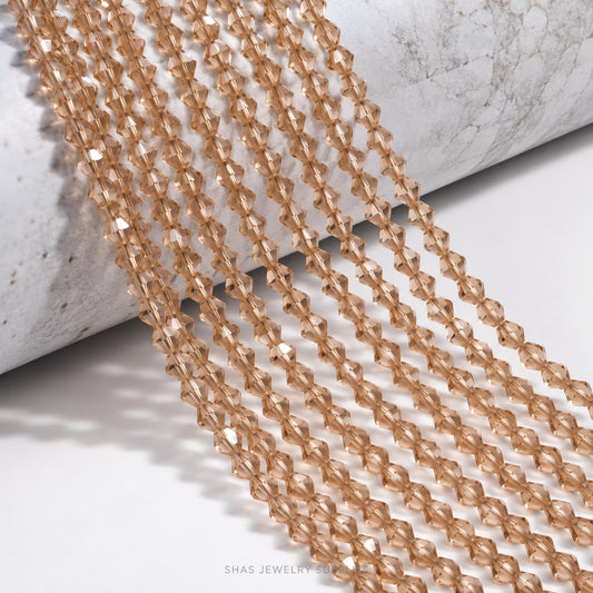 GB78H Dark Champagne Crystal Beads ( 1 pc ) AAA Quality