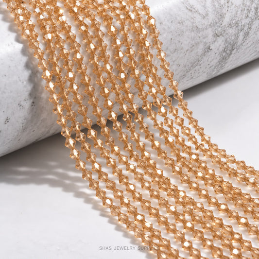 GB78D Champagne Gold Crystal Beads ( 1 pc ) AAA Quality