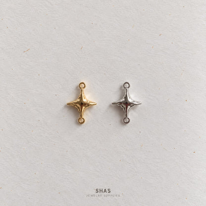 AC06F Tiny Star Connector Charms ( 1 pc ) High Quality Alloy