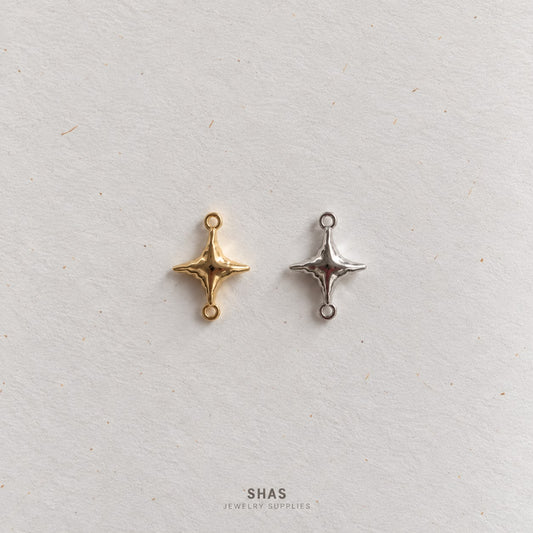 AC06F Tiny Star Connector Charms ( 1 pc ) High Quality Alloy