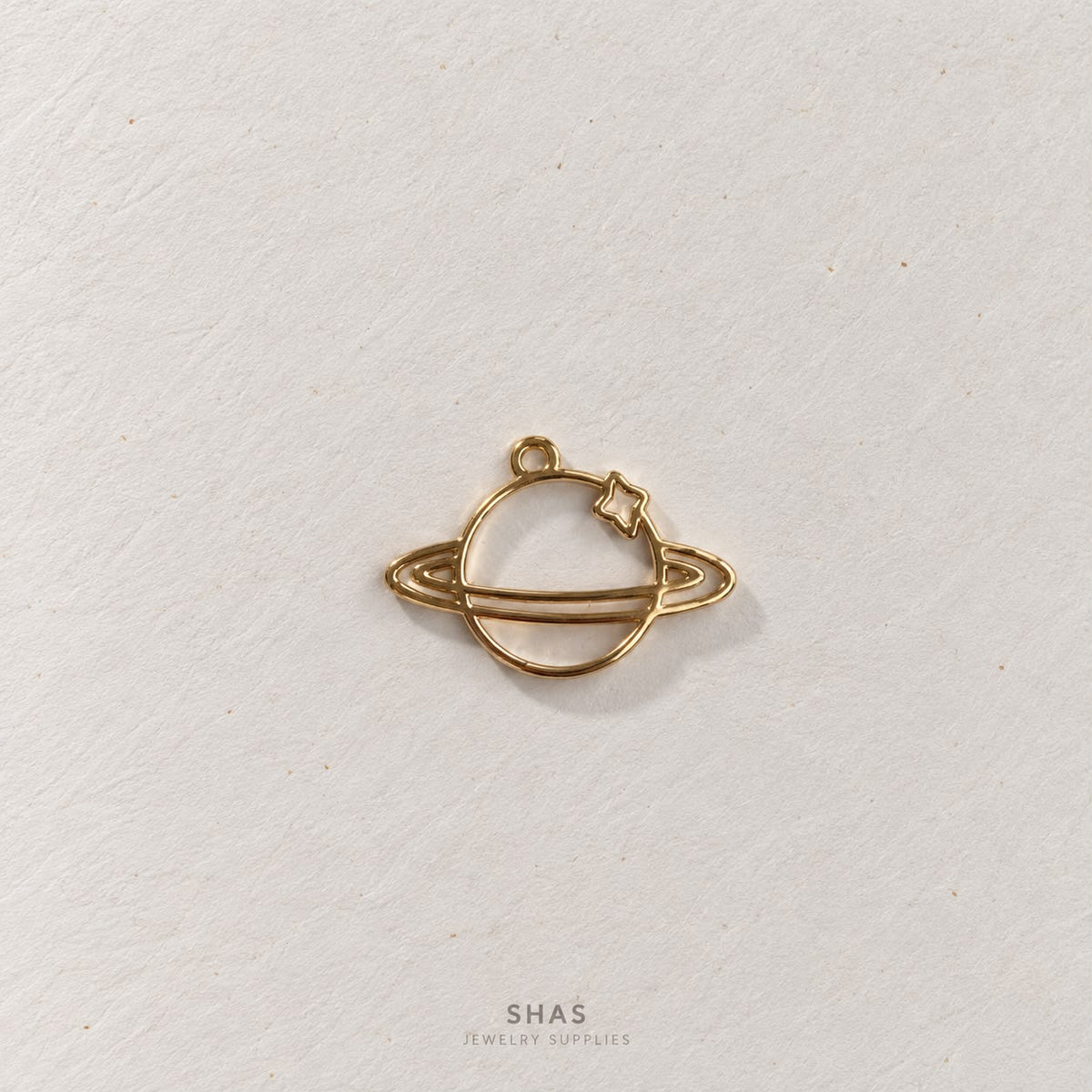 AC06H Saturn Gold Plated Charms ( 1 pc ) High Quality Alloy