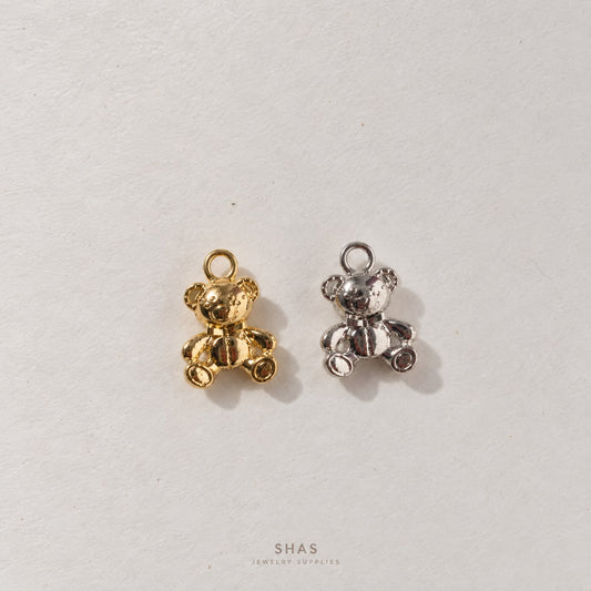 AC06C Cute Teddy Bear Charm ( 1 pc ) High Quality Alloy