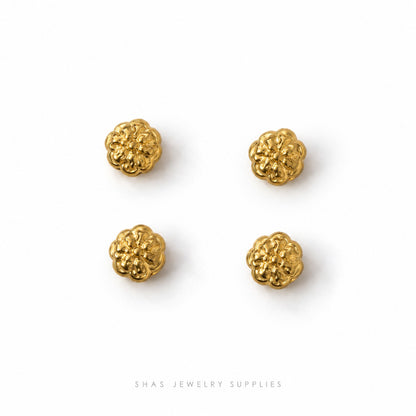 SSB39 Double layered flower Spacer Bead ( 1 pc ) PVD Plated